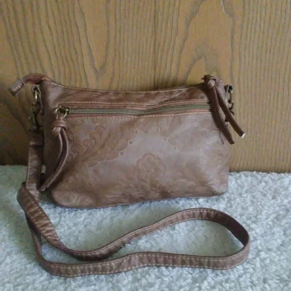 STONE MOUNTAIN USA Brown Embossed Crossbody Purse - Picture 2 of 12